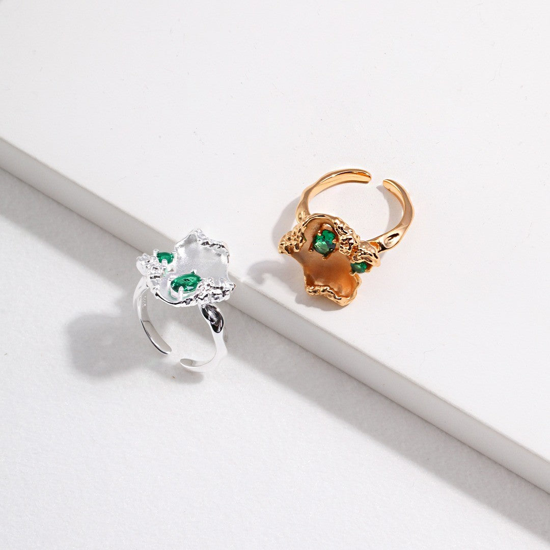 Leaf Shaped Zircon Ring