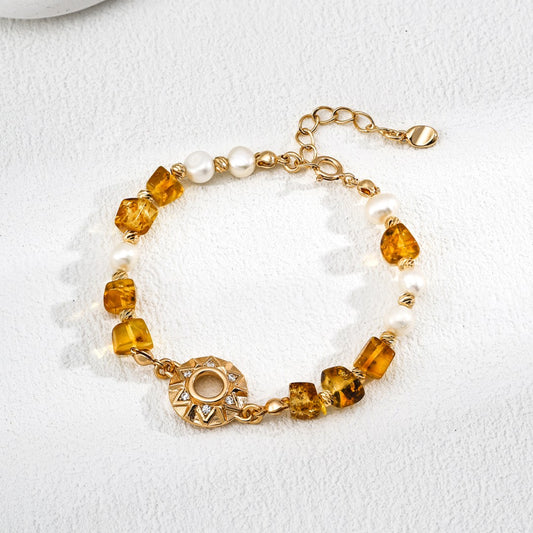 Amber&Pearl Bracelet