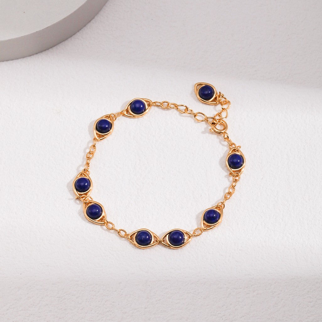 Tiger-Eye Stone/Lapis Lazuli Bracelet