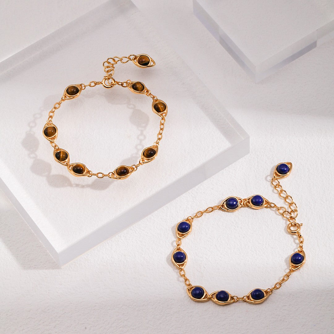 Tiger-Eye Stone/Lapis Lazuli Bracelet