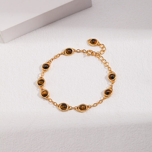 Tiger-Eye Stone/Lapis Lazuli Bracelet