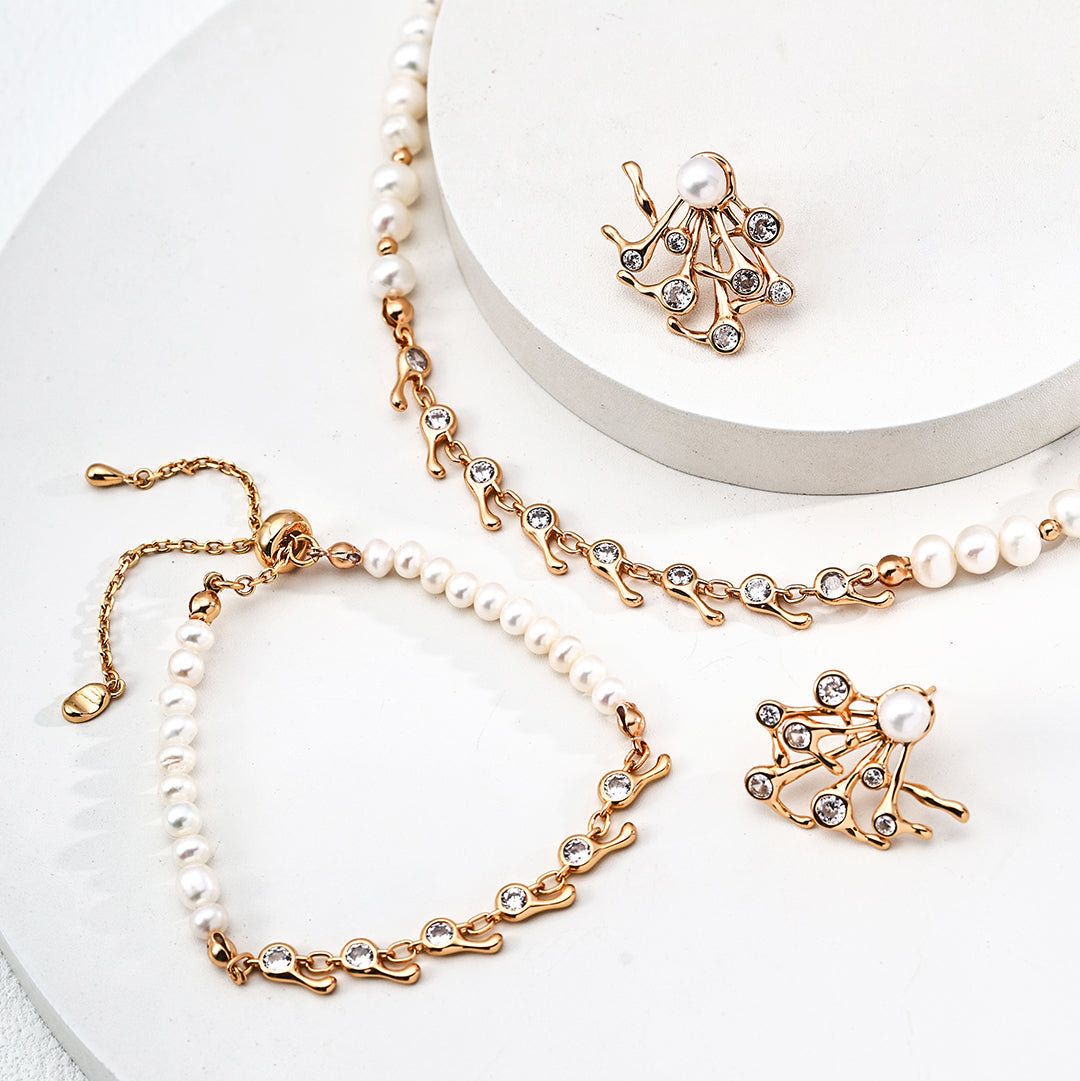 Pearl&Zircon Jewelry Set