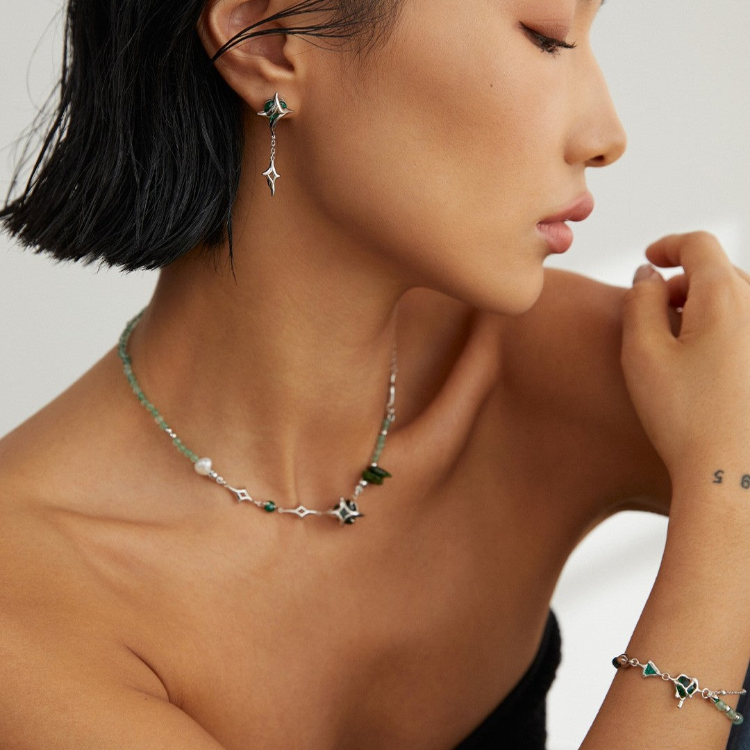 Strawberry Crystal & Zircon Jewelry Set
