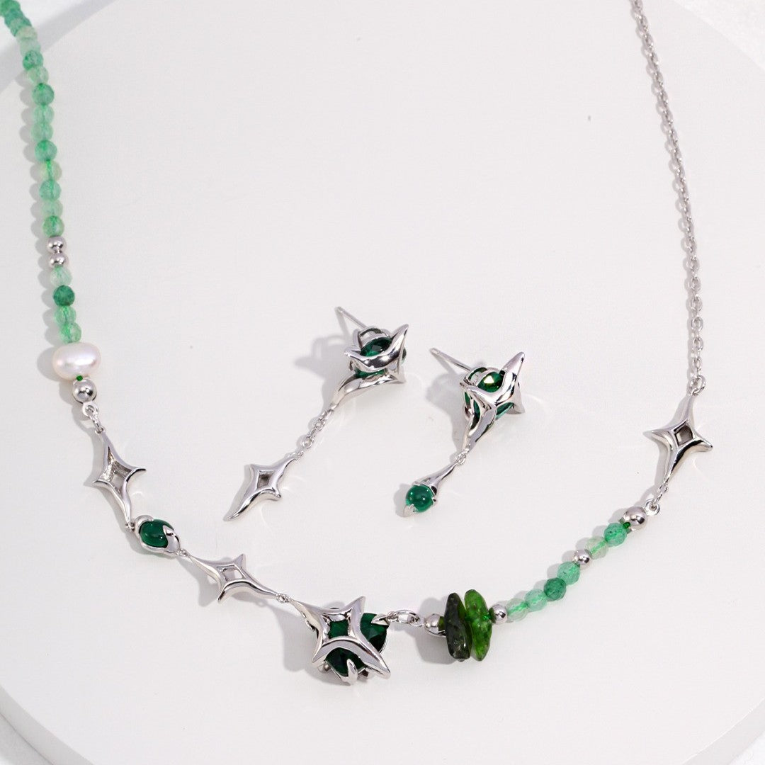 Strawberry Crystal & Zircon Jewelry Set