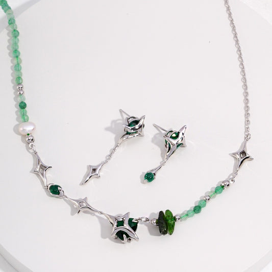 Strawberry Crystal & Zircon Jewelry Set