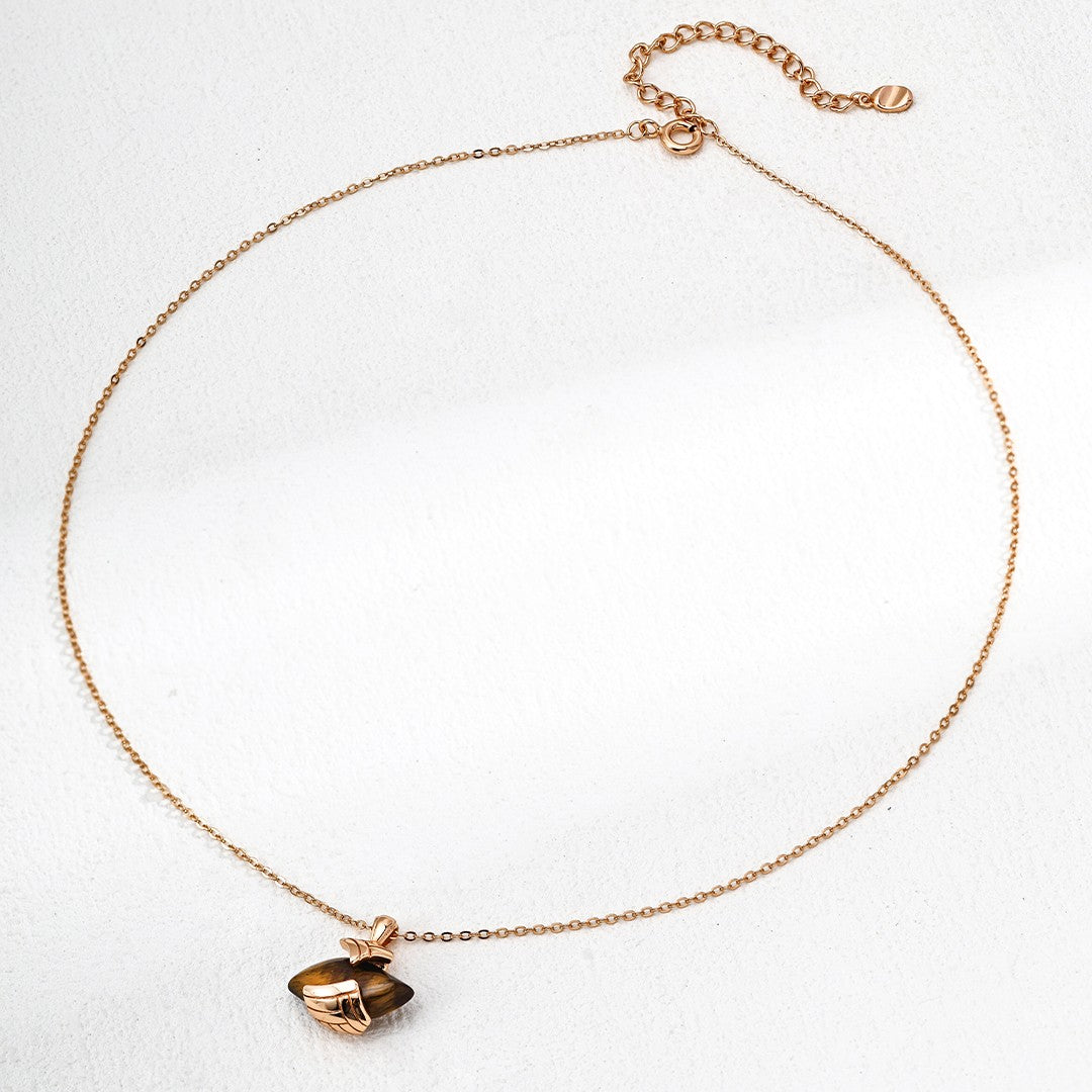 Tiger-Eye Stone Pendant Necklace Ⅱ
