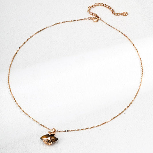 Tiger-Eye Stone Pendant Necklace Ⅱ