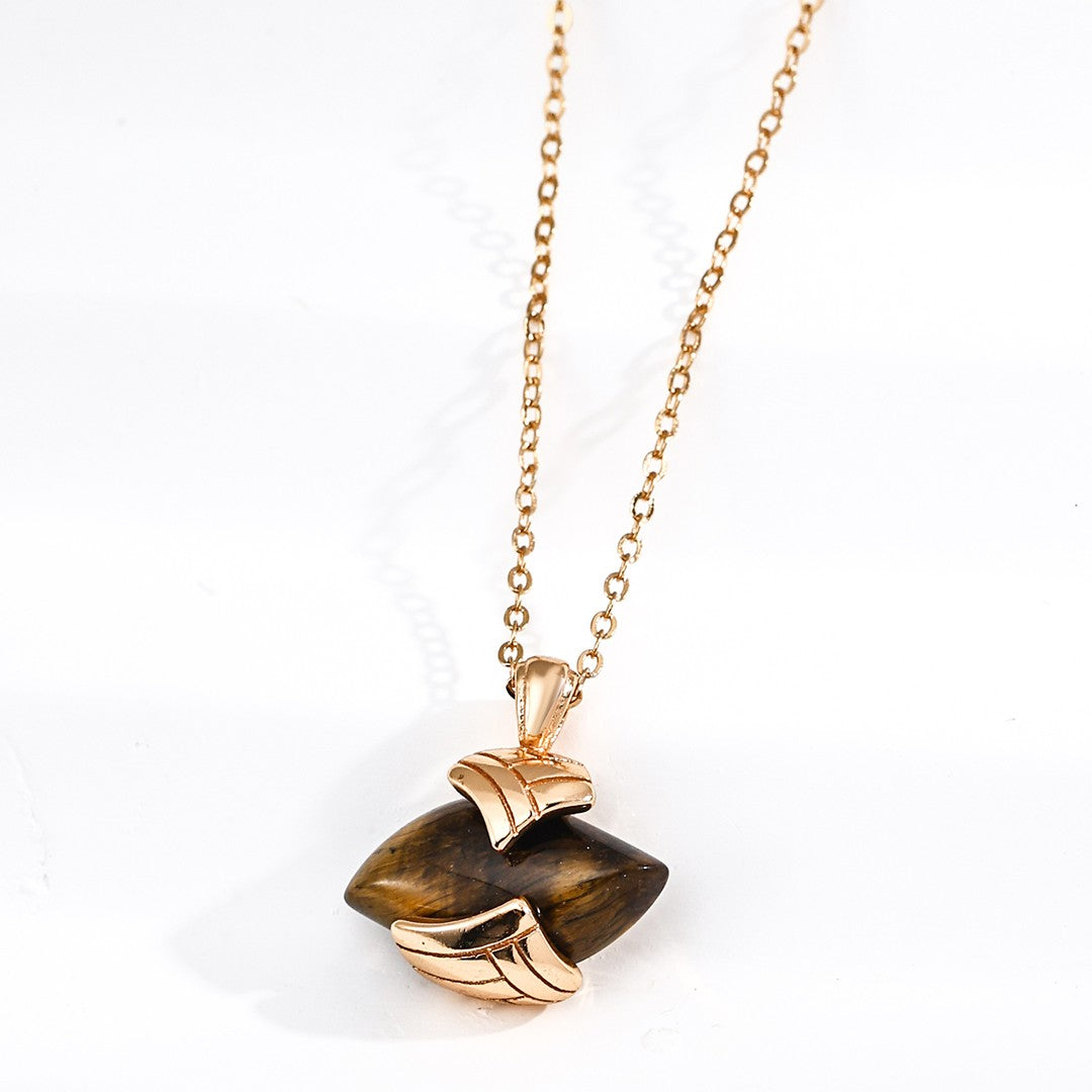 Tiger-Eye Stone Pendant Necklace Ⅱ