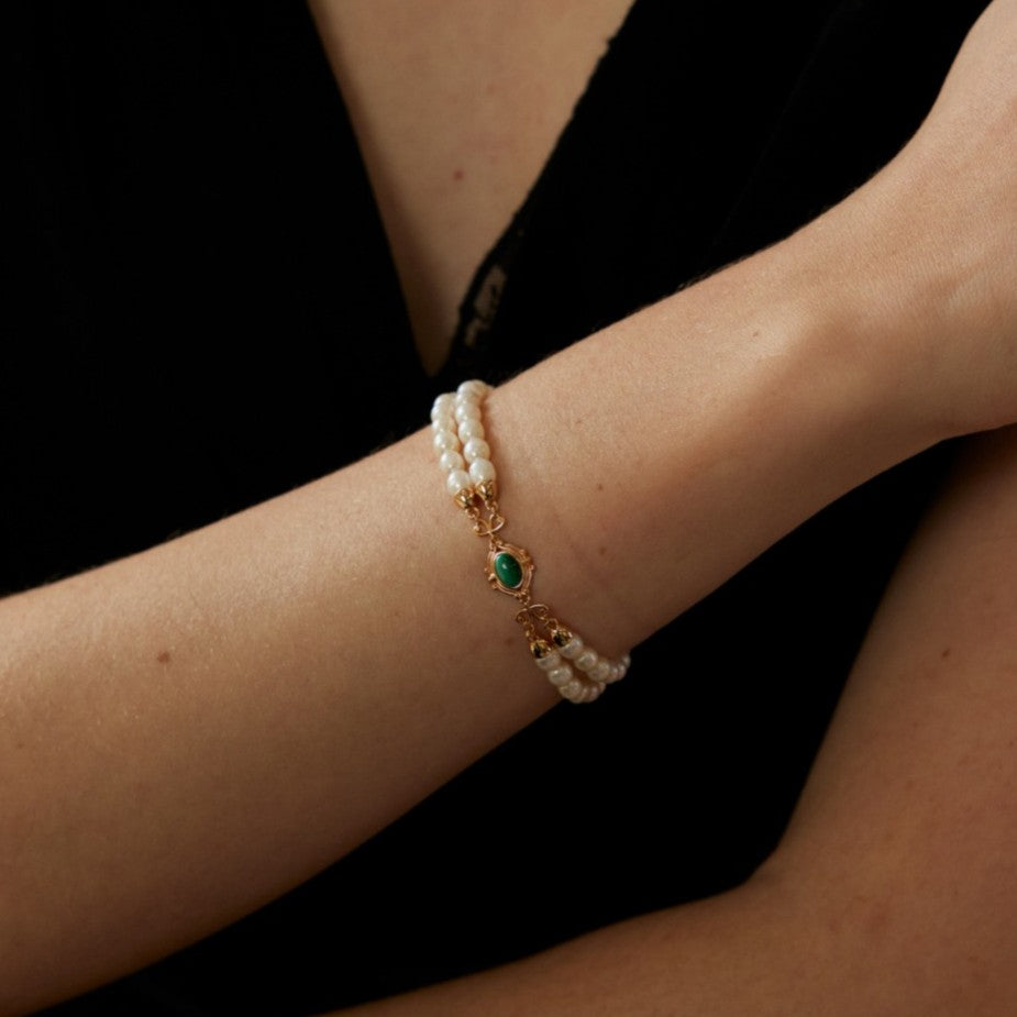 Pearl&Malachite Bracelet Ⅰ