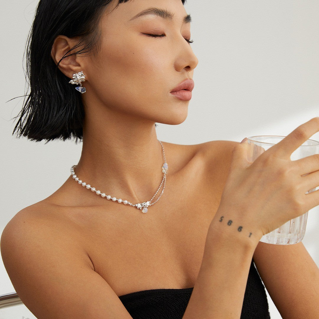 Pearl&Opal Irregular Necklace