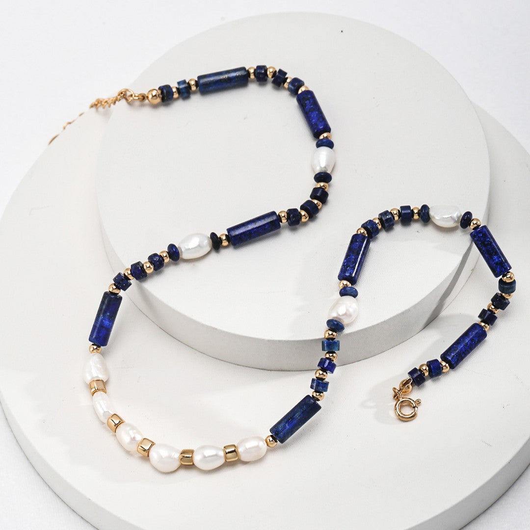 Lapis Lazuli&Pearl Necklace