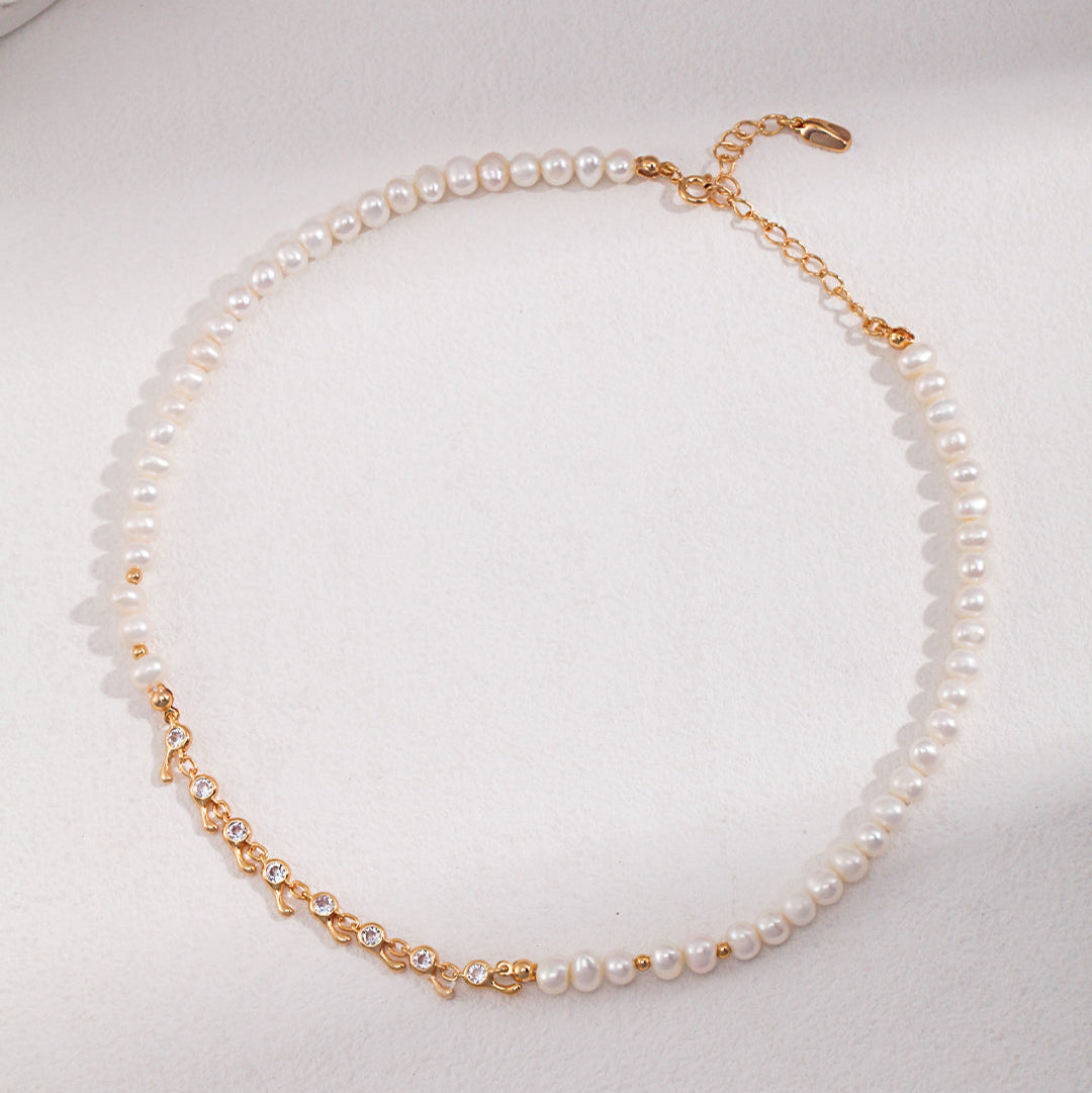 Pearl&Zircon Necklace