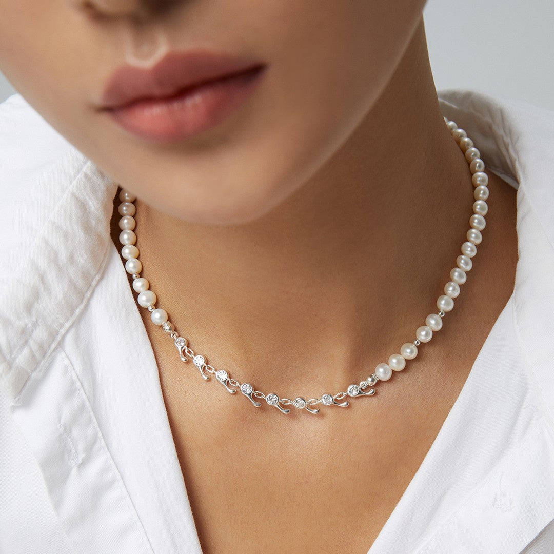 Pearl&Zircon Necklace