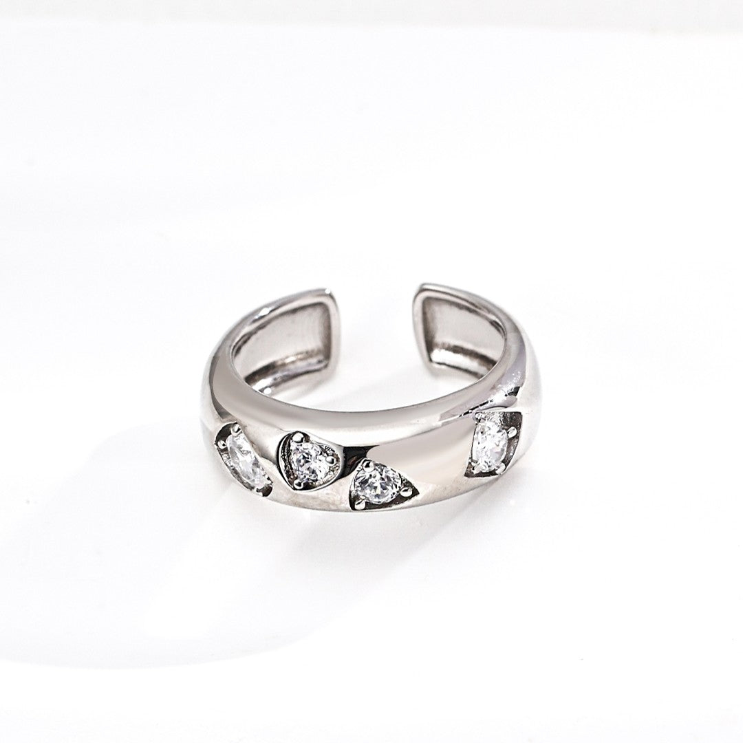 Multicolor Zircon Inlaid Ring