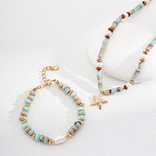 Shoushan Stone Pearl Jewelry Set