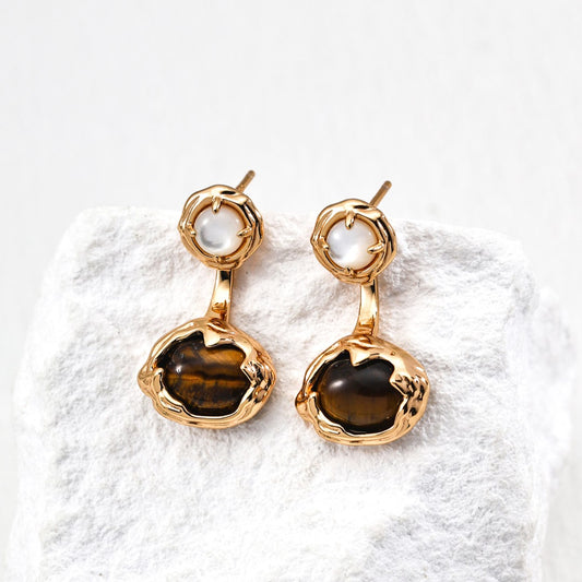 Tiger-Eye Stone Earrings Ⅱ