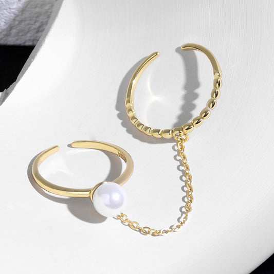 Double-Circle Shell Bead  Ring