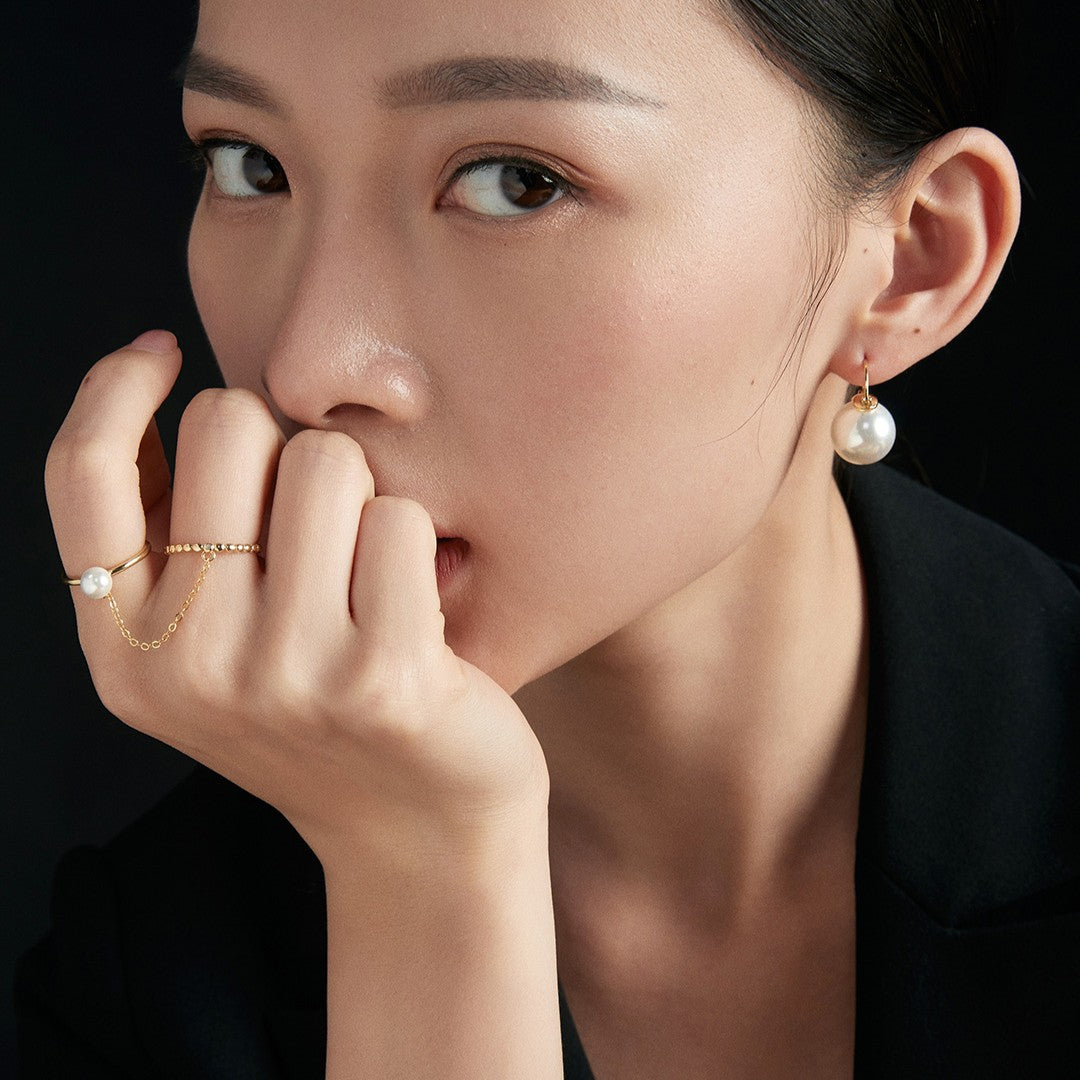 Double-Circle Shell Bead  Ring