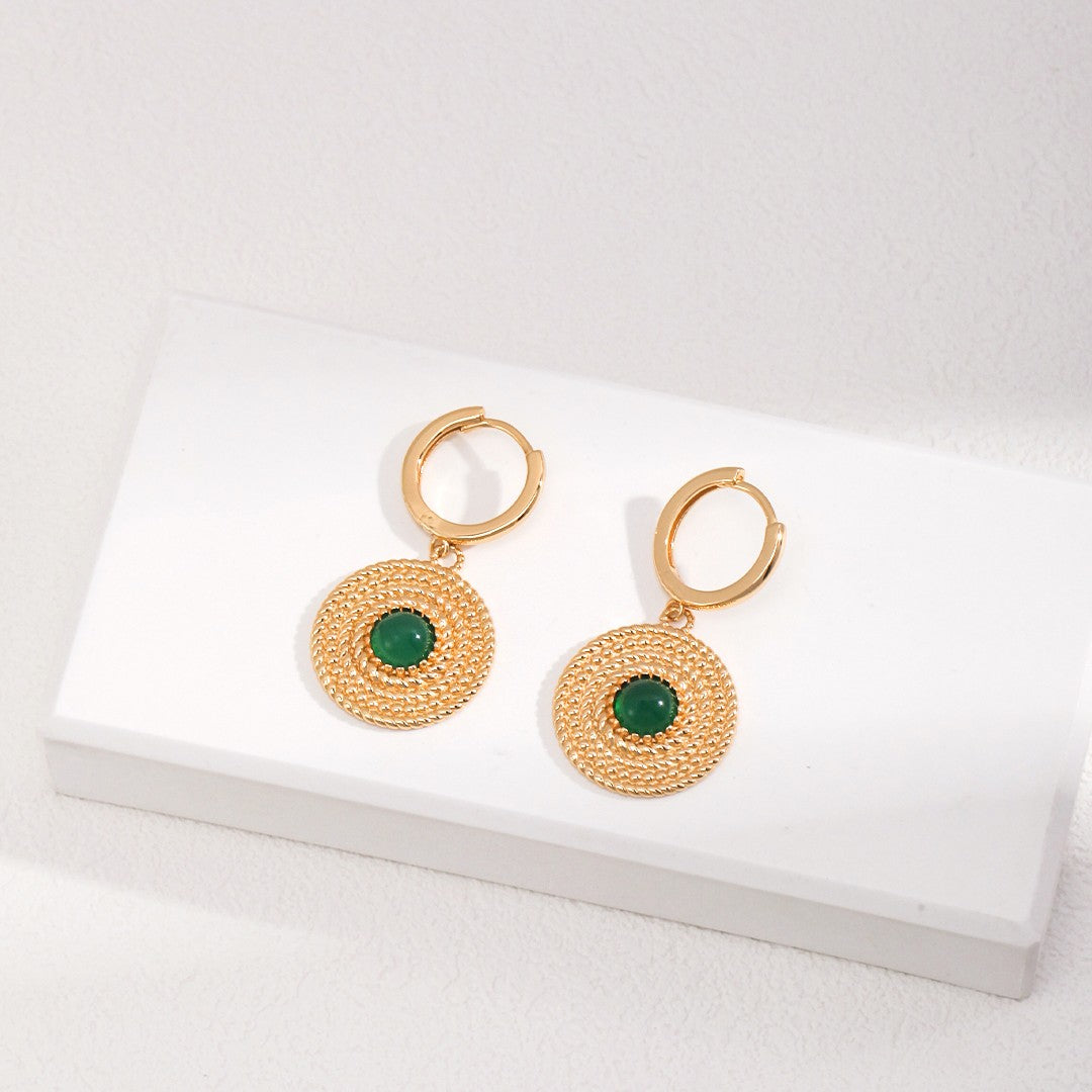 Green Chalcedony Jewelry Set
