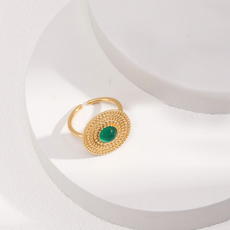 Green Chalcedony Jewelry Set