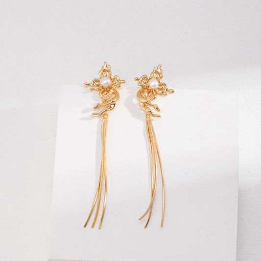 Butterfly Shaped Pearl Earrings
