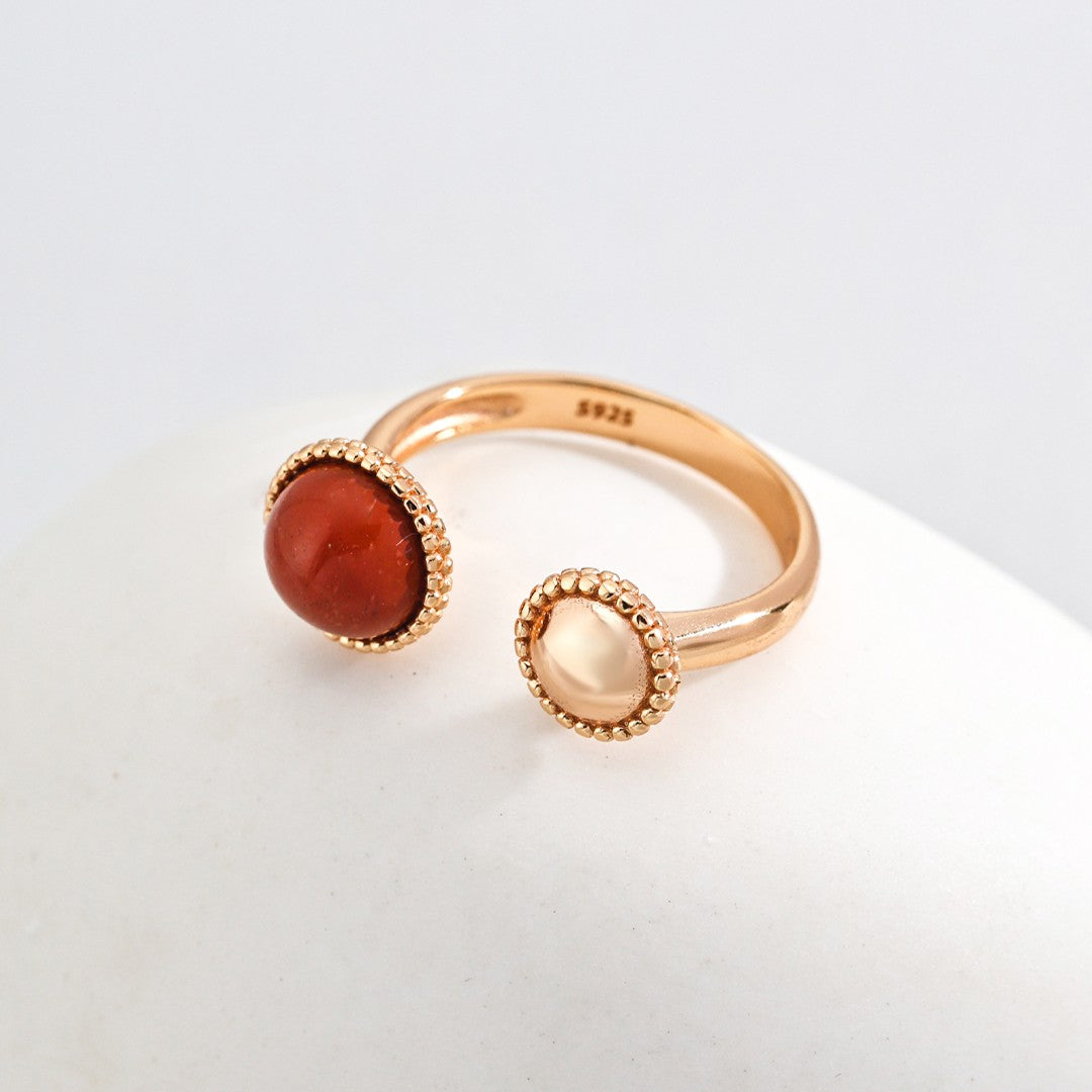 Red Quartz Jade Ring