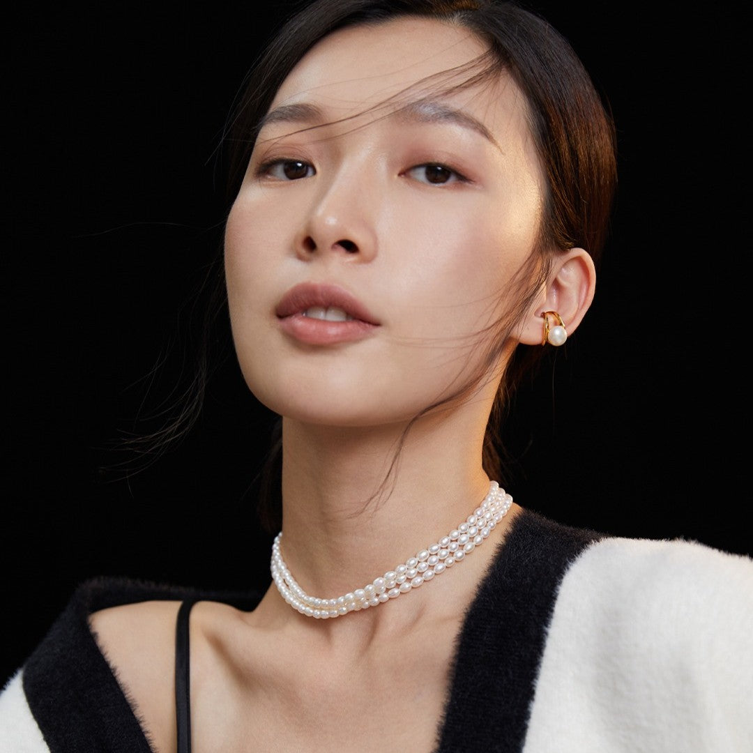 Multi Circle Pearl Necklace