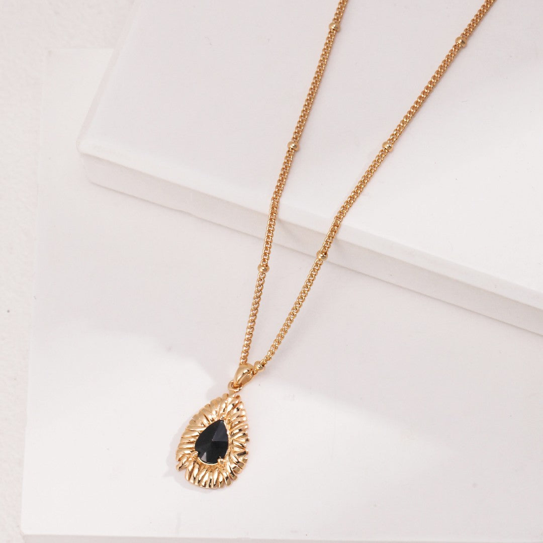 Black Zircon Pendant Necklace