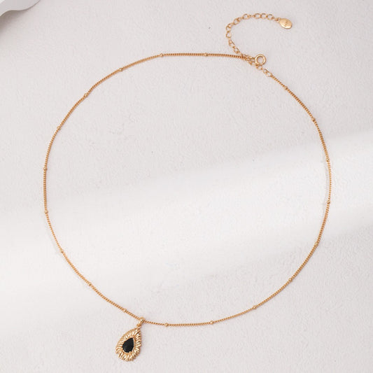 Black Zircon Pendant Necklace