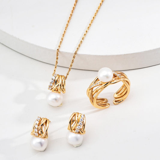 Pearl&Zircon Jewelry set Ⅰ