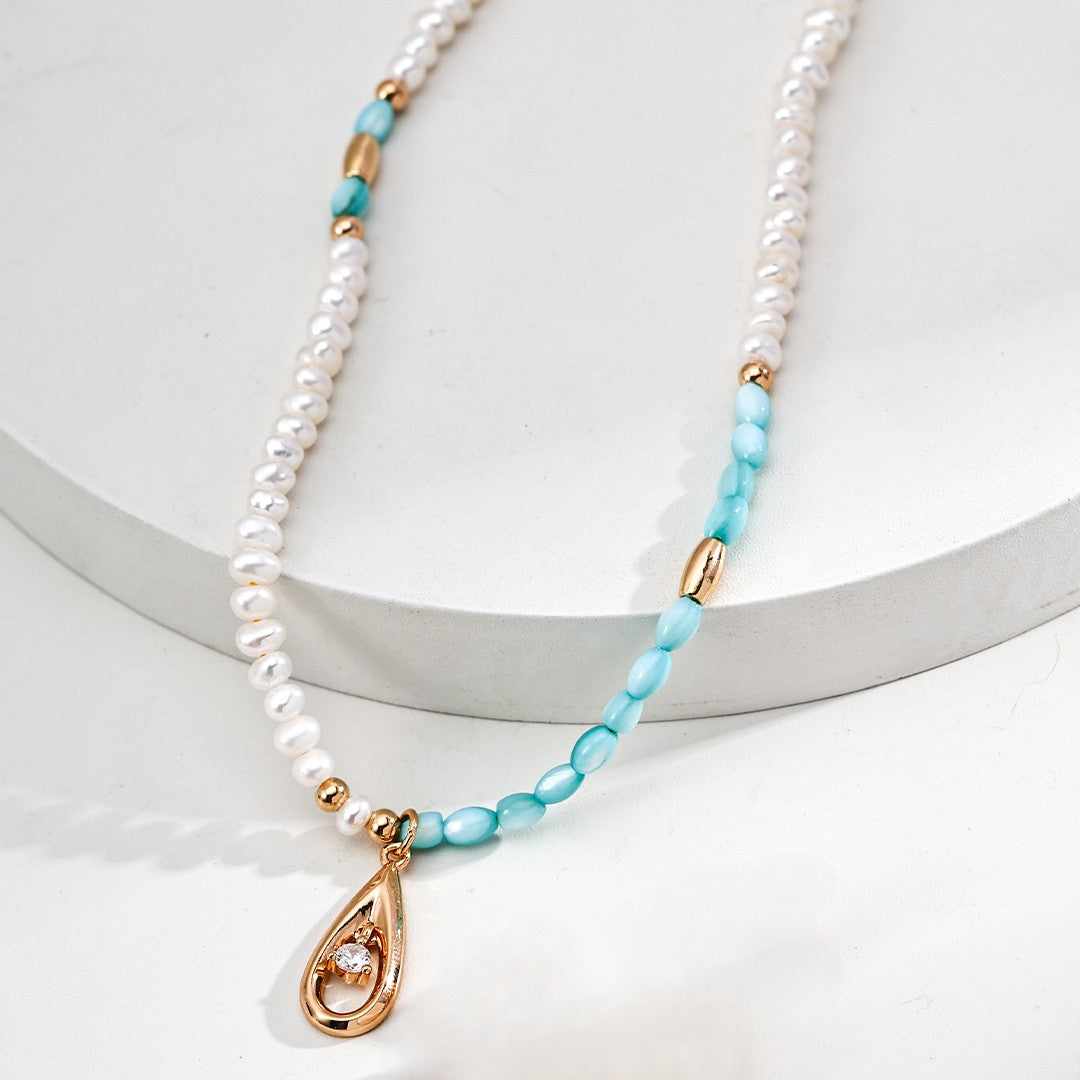 Pearl Blue Shell Necklace