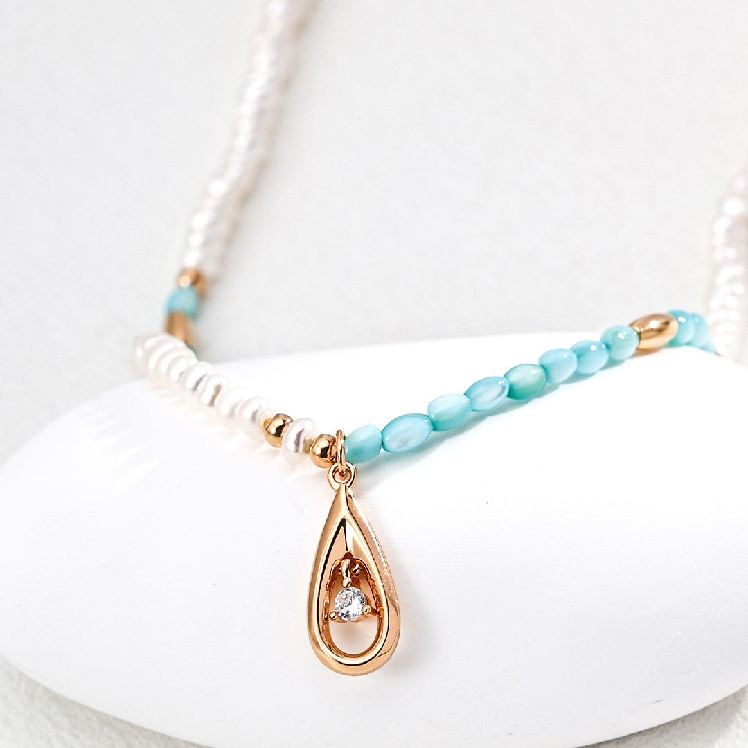 Pearl Blue Shell Necklace