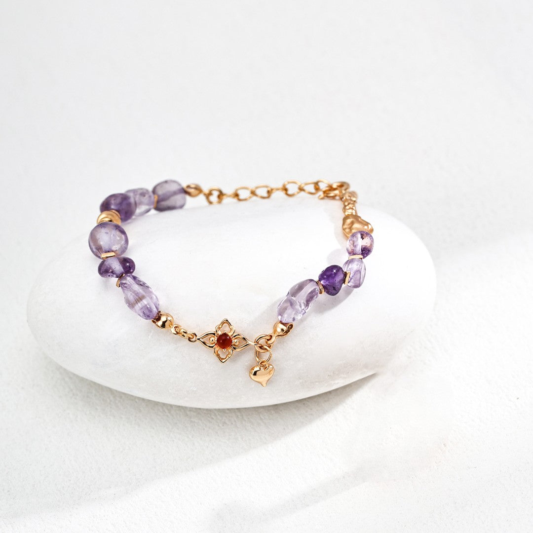 Amethyst&Red Agate Bracelet