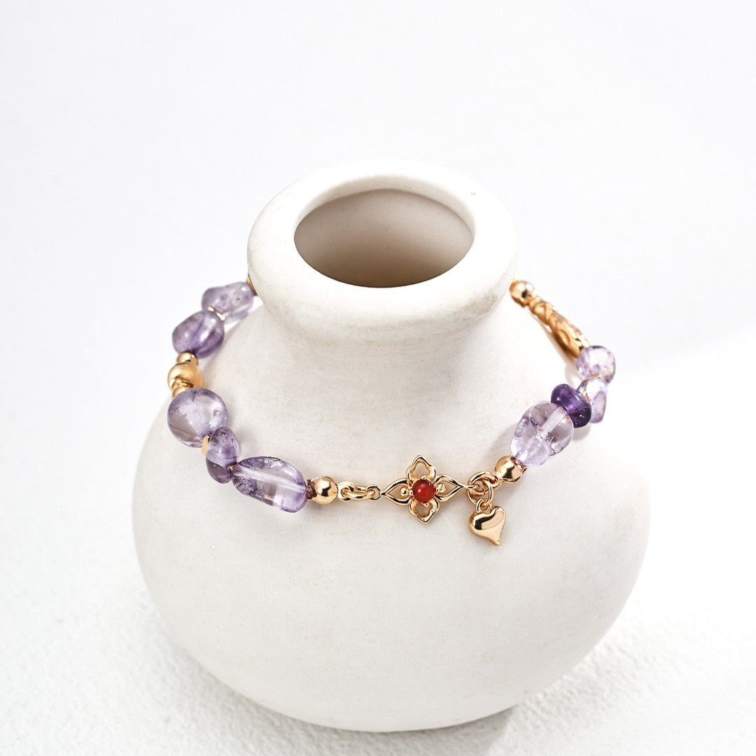 Amethyst&Red Agate Bracelet