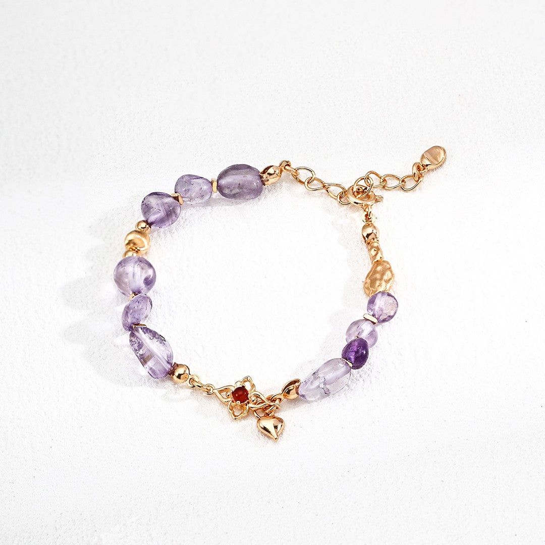 Amethyst&Red Agate Bracelet