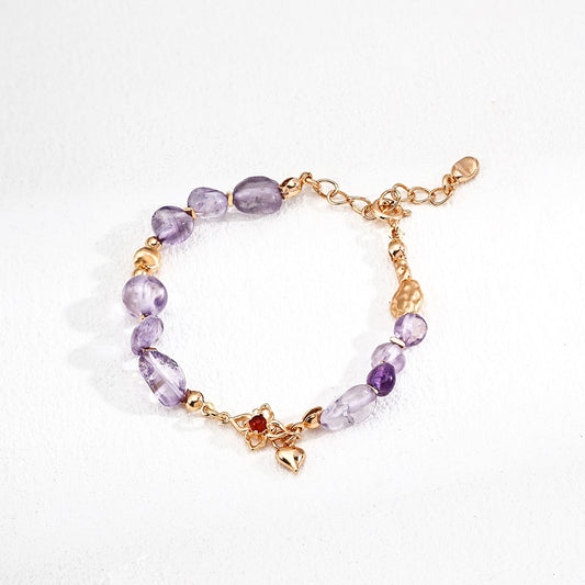 Amethyst&Red Agate Bracelet