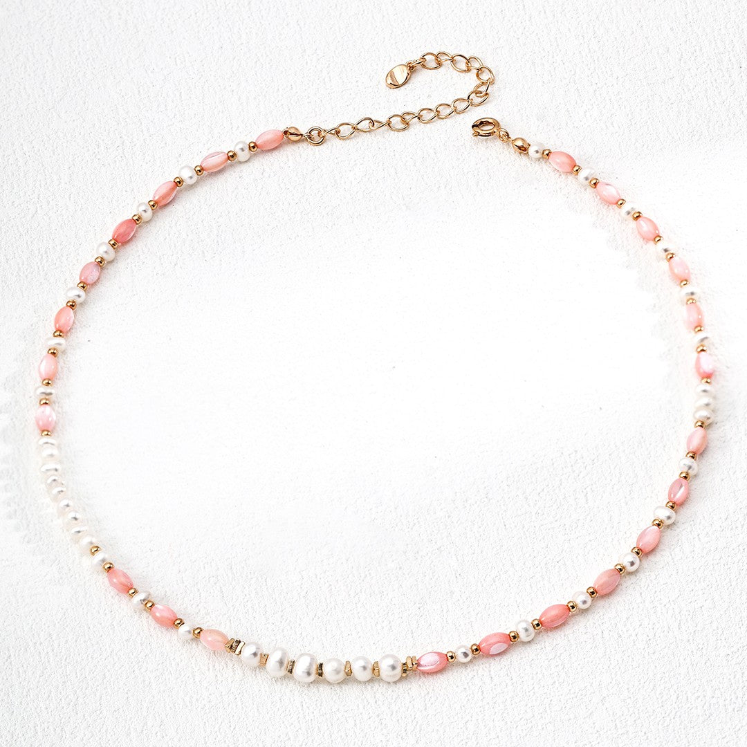 Pearl&Pink Shell Bead Jewelry Set