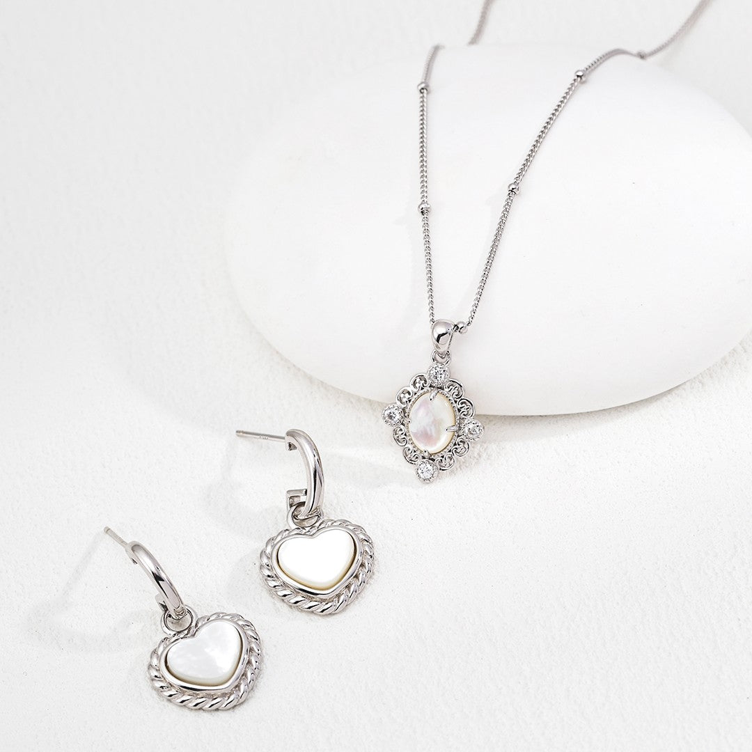 Amethyst/Shell Inlaid Jewelry Set