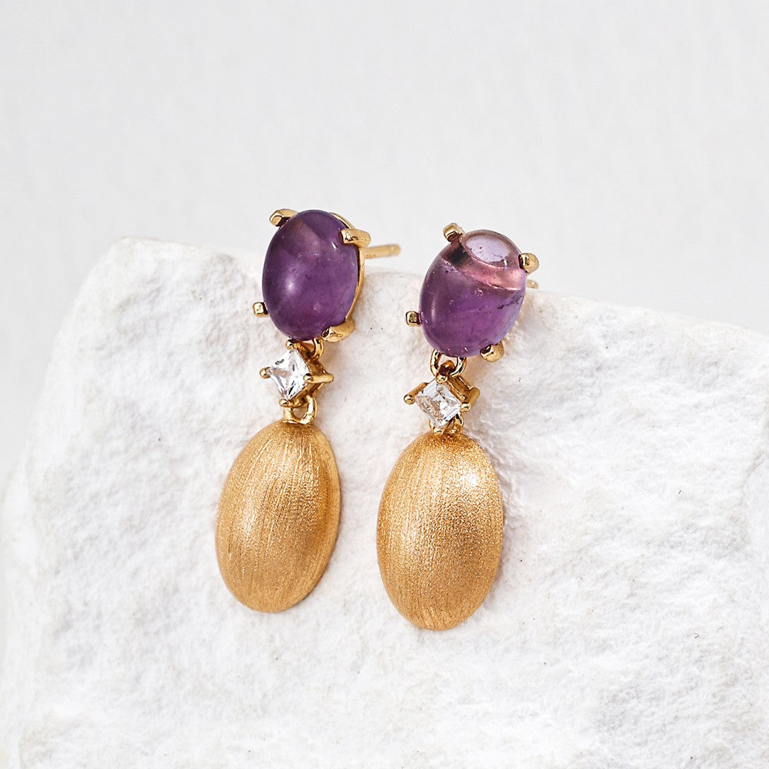 Amethyst/Shell Inlaid Jewelry Set