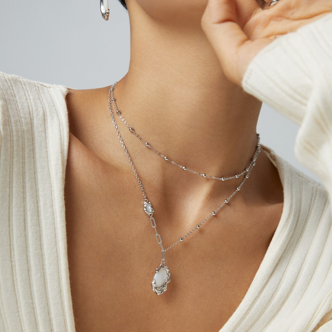 Shell Inlaid Pendant Necklace Ⅱ