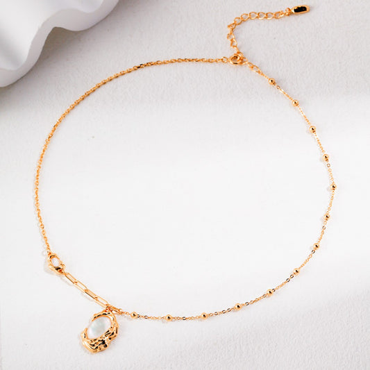 Shell Inlaid Pendant Necklace Ⅱ