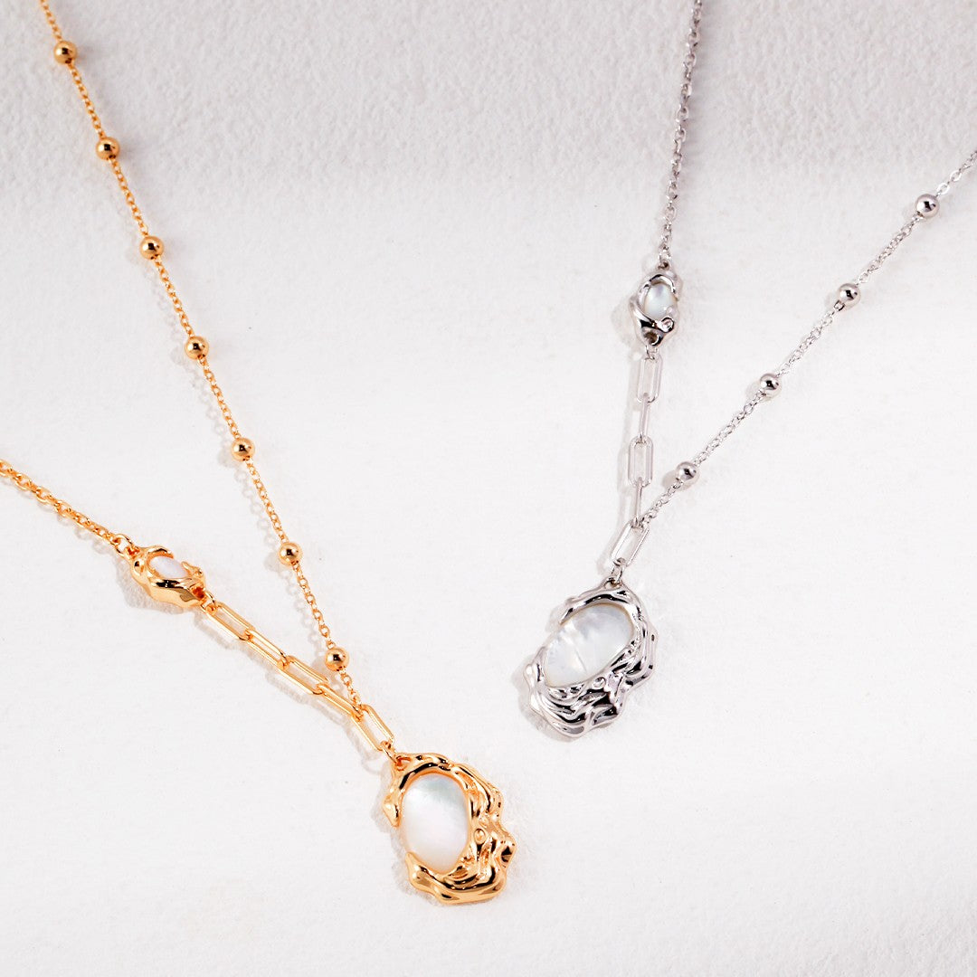 Shell Inlaid Pendant Necklace Ⅱ