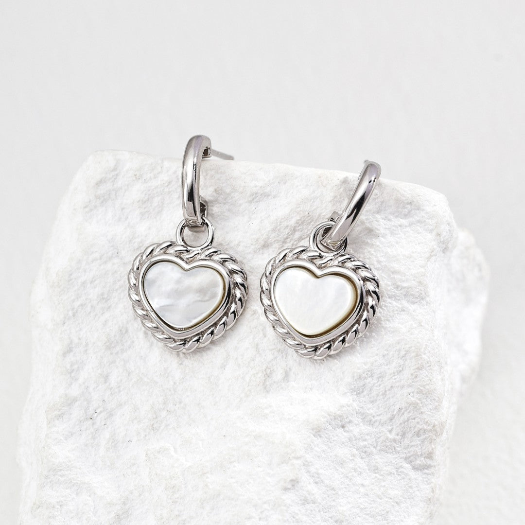Heart Shaped Shell Pendant Earrings