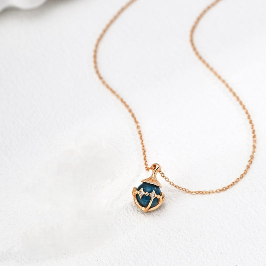 Amethyst/Azurite Pendant Necklace