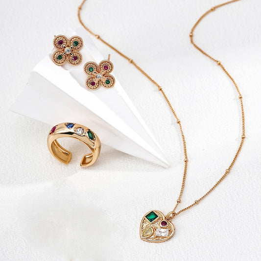 Multicolor Zircon Jewelry Set