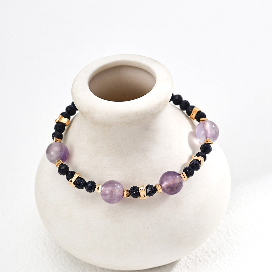 Amethyst&Blue Cinnabar Bracelet