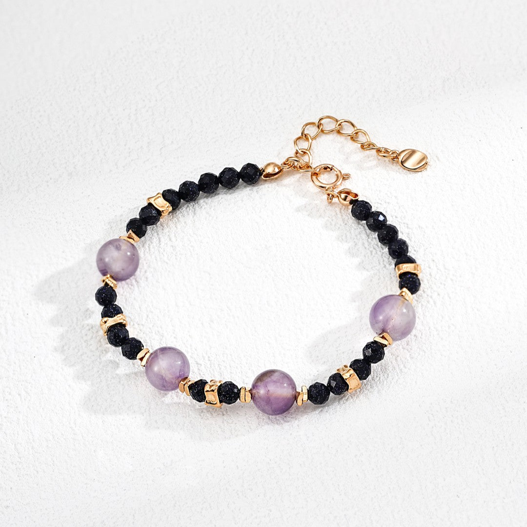 Amethyst&Blue Cinnabar Bracelet