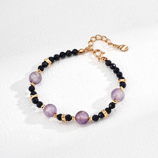 Amethyst&Blue Cinnabar Bracelet