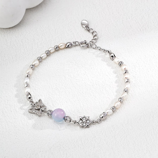 Synthetic Opal&Pearl Bracelet