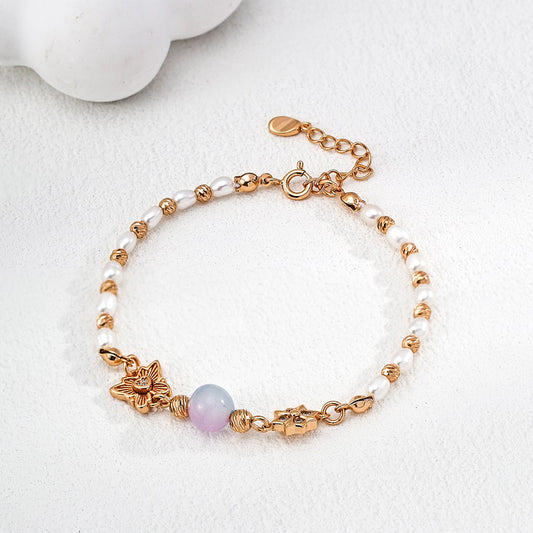 Synthetic Opal&Pearl Bracelet